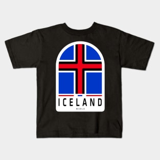 Iceland Flag Sticker, For Iceland Lovers Kids T-Shirt